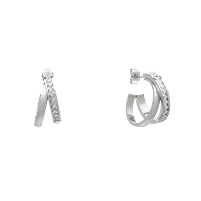 Women's Hoop Earrings Visetti 22A-SC016S Steel 316L-White Zircon