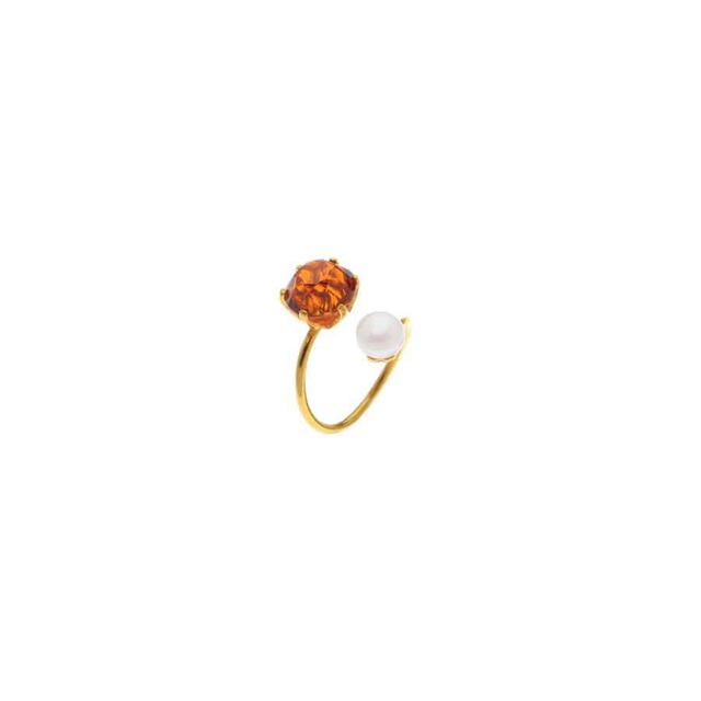 Δαχτυλίδι Ασήμι 925 Ζιργκόν-Μαργαριτάρι Χρυσό Αντικριστό Arteon 23483-000