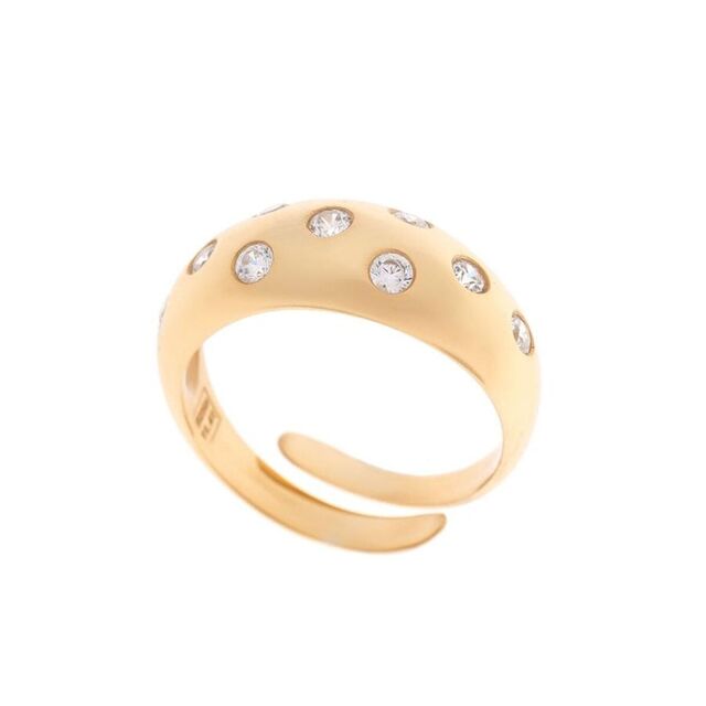 Women's Ring Chevalier Arteon 23733 Silver 925-Gold Plating White Zircon