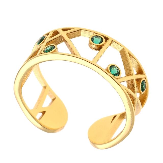Women's Ring Arteon 23909 Brass-Gold Plated Zircon