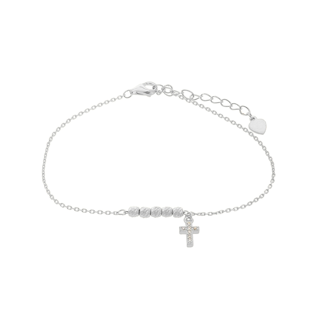 Women's Bracelet Cross Silver 925 Rhodium Plated-Zircons 2A-BR440-1 Prince