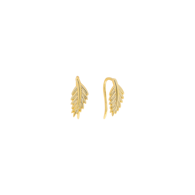 Women's Stud Earrings Leaf Silver 925-Gold Plated 2TA-SC145-3 Prince