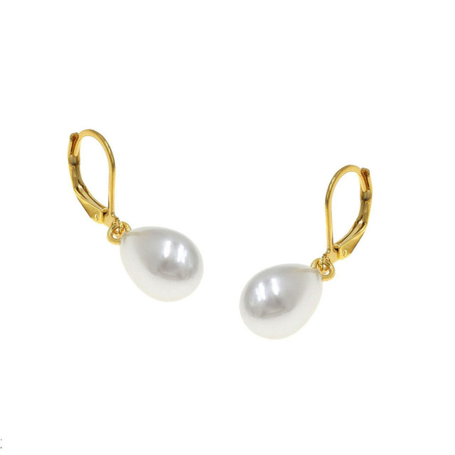 Women's Earrings Steel Tear-Pearl 316L Gold IP 303100083.108