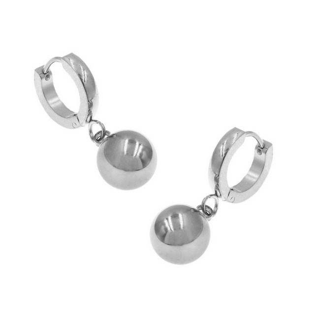 Women's Earrings Hoops Surgical Steel With Sphere 303100645.001
