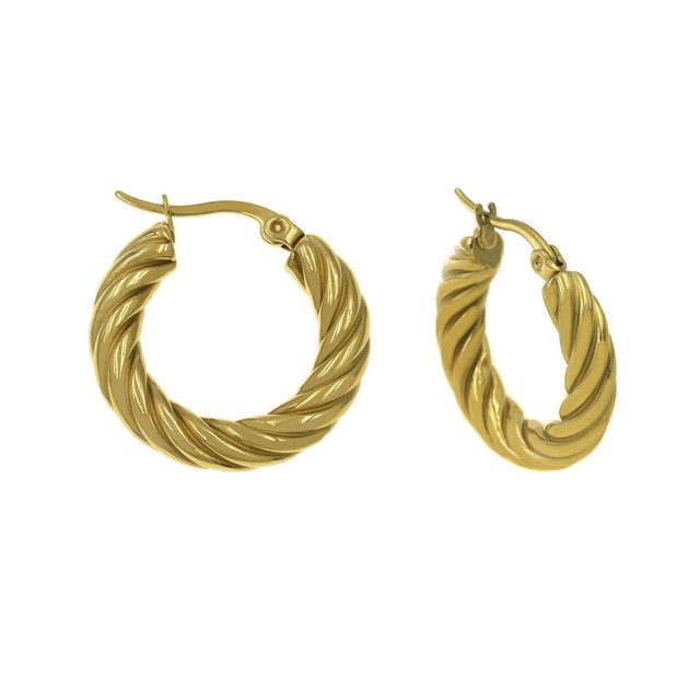 Γυναικεία Σκουλαρίκια Κρίκοι Στριφτοί Ατσάλι 316L 303100717