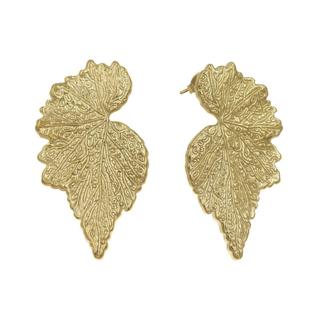 Women's Stud Earrings  Leaf 316L Steel-Gold Plating IP 303101672.101