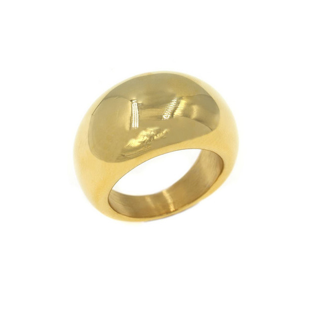 Women's Ring 307100102.100 Steel Gold Plated Plain
