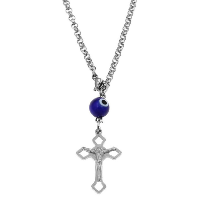 Car Amulet Cross Steel 316L With Eye 309408197