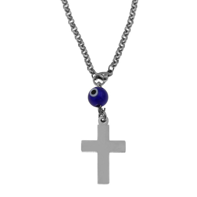 Car Amulet Cross Steel 316L With Eye 309408201