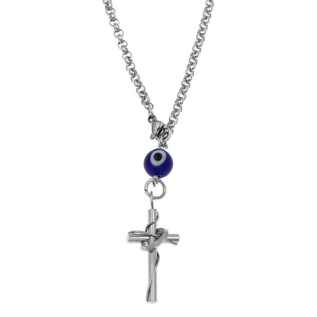 Car Amulet Cross Steel 316L with Eye 309408235