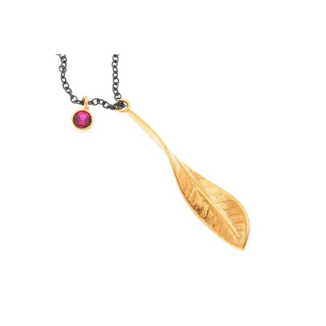 Women's Leaf Necklace Silver 925-Gold Plated 32258 Arteon