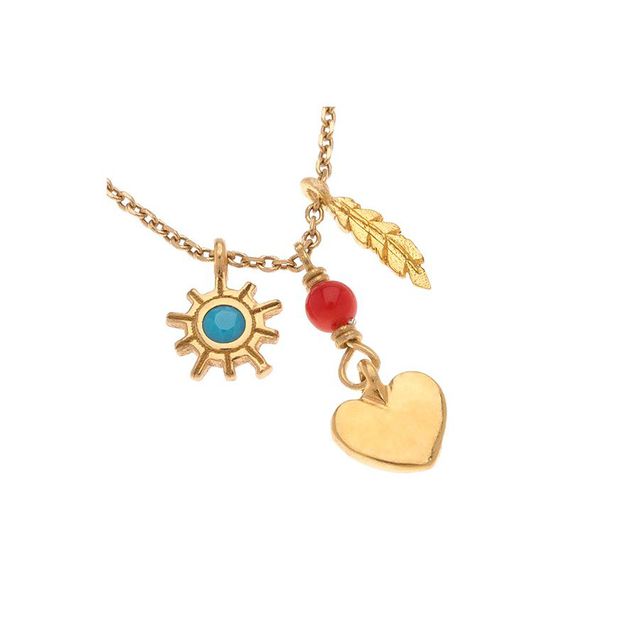 Necklace Pendants Sun-Heart-Feather Silver 925 Arteon 32388