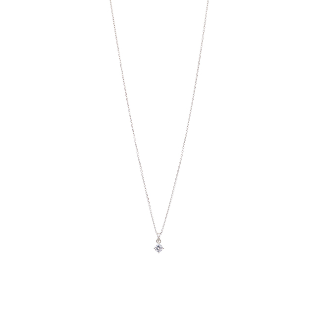 Women's Necklace Silver 925 Sngle Stone Zircon 3A-KD557 Prince