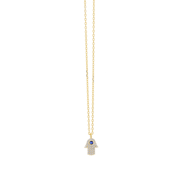Women's Necklace Eye-Fatma Silver 925 Zircons 3A-KD576 Prince