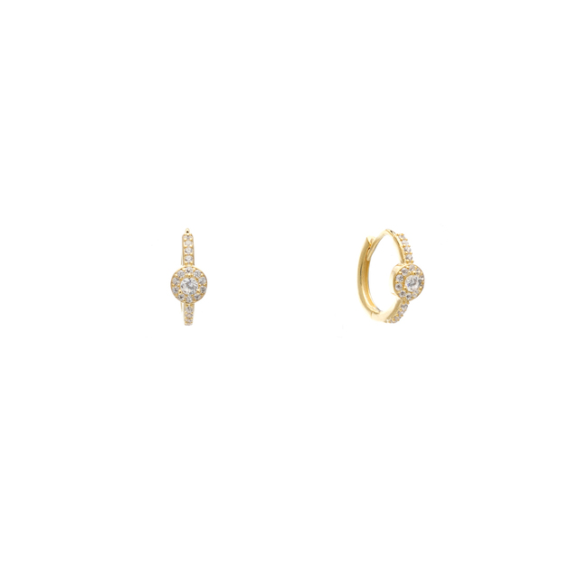 Women's Hoop Earrings Zircon Silver 925  3A-SC680 Prince