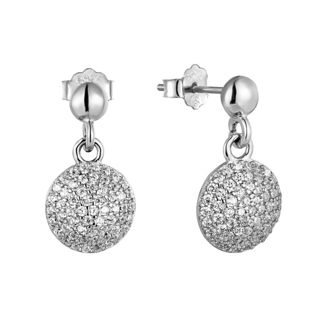 Women's Small Round Hive Earrings Silver 925 3A-SC798 Prince