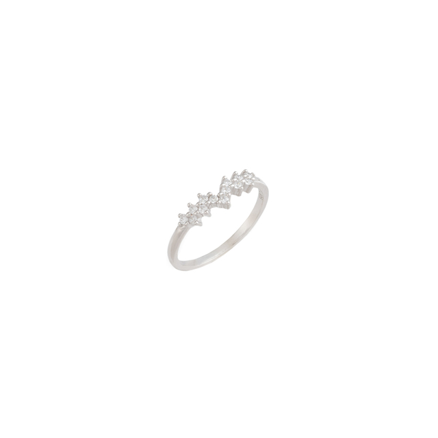 Women's Ring Silver 925-Zircon-Rhodium Plating  3TA-RG157-1 Prince