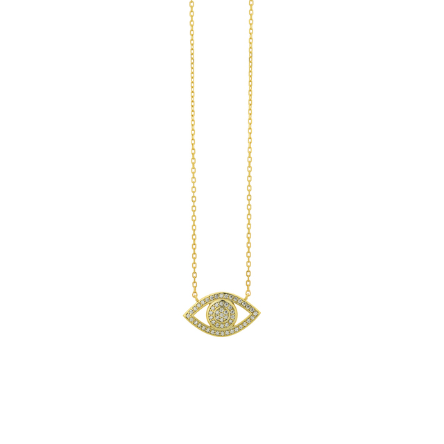 Women's Necklace Eye Silver 925-Gold Plating Zircon 3ZK-KD163-3 Prince