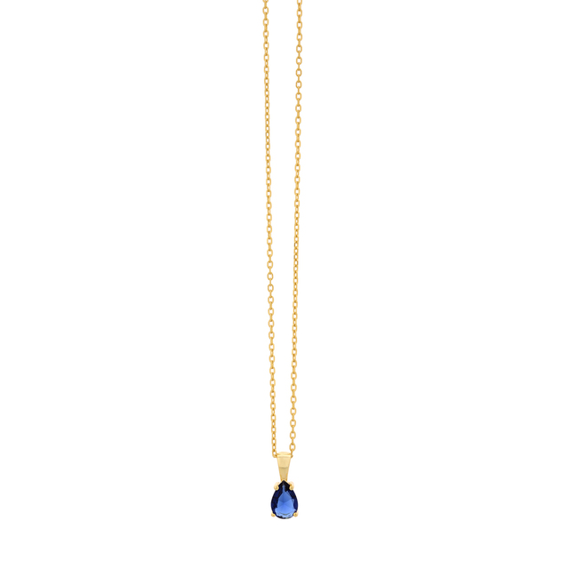 Women's Necklace Silver 925 Tear Zircon 32ZK-KD172 Prince