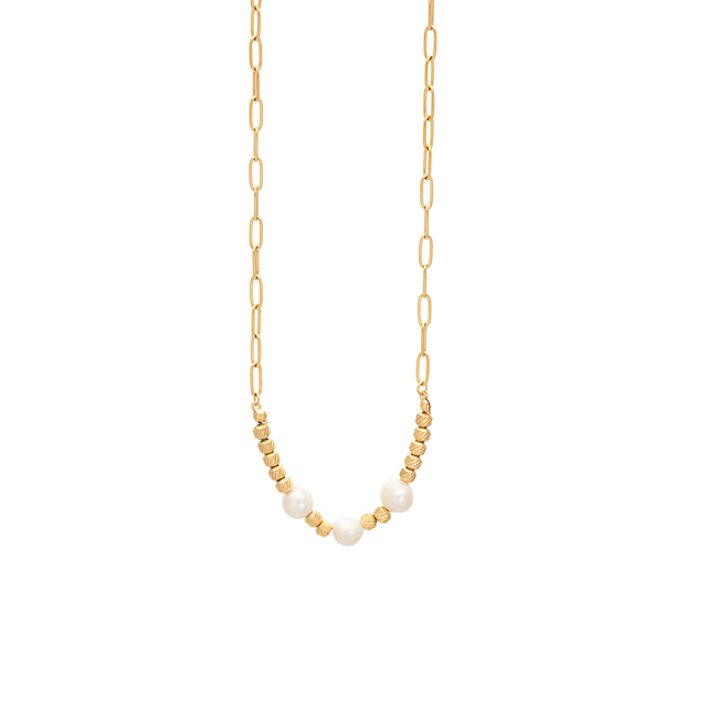 Women's Necklace Pearls 42AE-KD040G Visetti Steel 316L-Gold Plating IP