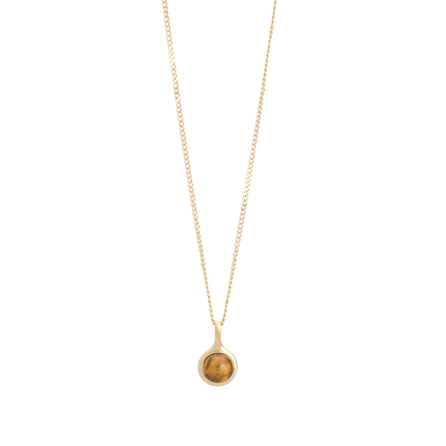 Γυναικείο Κολιέ 42M-KD013GC Visetti Ατσάλι 316L- Gold IP-Μάτι Τίγρης Πέτρα