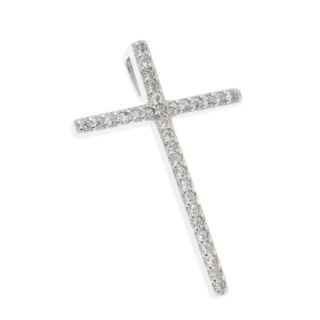 Women's Cross  With White  Zircons cz Silver 925 44910 Arteon