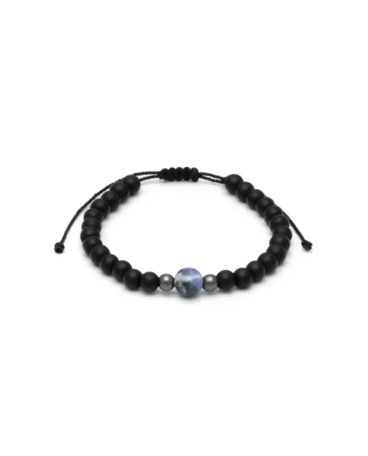 Men's Handmade Bracelet One Bead Lapis Lazouli-Black Onyx  4735 LifeLikes