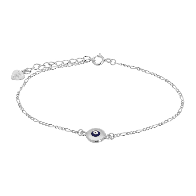 Women's Bracelet Eye-BlueAnd White Enamel Silver 925 -Rhodium Plating 4A-BR039-1M Prince