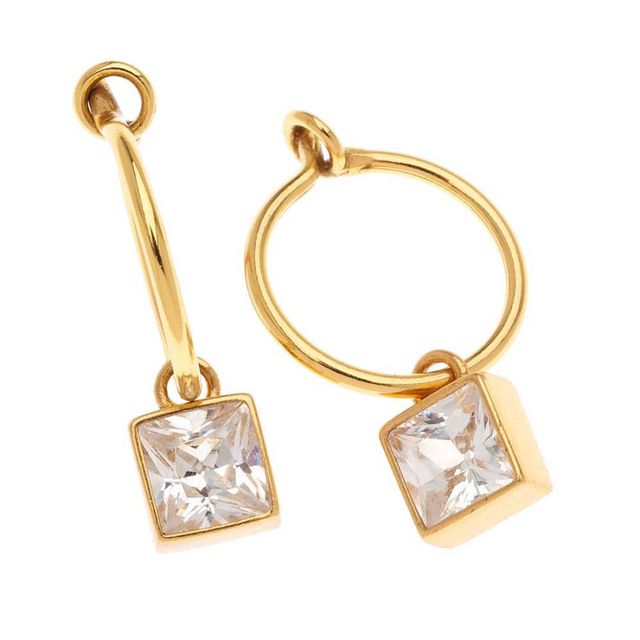 Women's Hoop Earrings Zircon Silver 925 Gold Platet 50989 Arteon