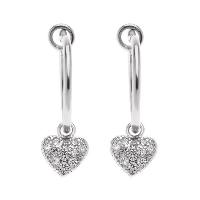 Women's Hoop Earrings Heart  51058 Arteon Silver 925