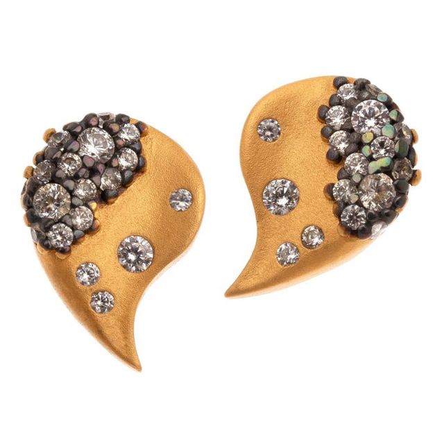 Women's Earrings With Stones Mosaic 51060 Arteon Silver 925 Gold Plating