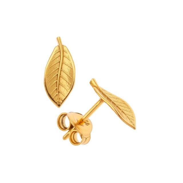 Women's Earrings Arteon 51240 Leaves Made of 925 Sterling Silver-Gold Plated IP