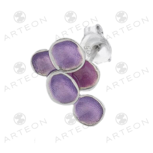 Women's Stud Earrings With Petals 51301 Arteon Silver 925-Gold Plating-Enamel