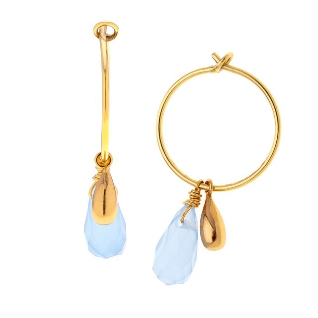 Γυναικεία Σκουλαρίκια Κρικάκια Από Ασήμι 925ο Με Σταγόνες Από Alloy Και Πέτρες 51528 Arteon