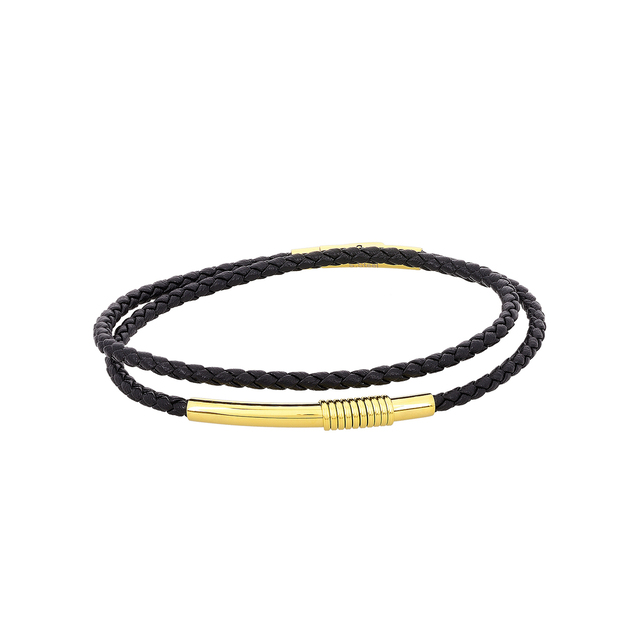 Ανδρικό Βραχιόλι Visetti 51C-BR366GB Steel 316L-Επιχρύσωση IP-Δέρμα