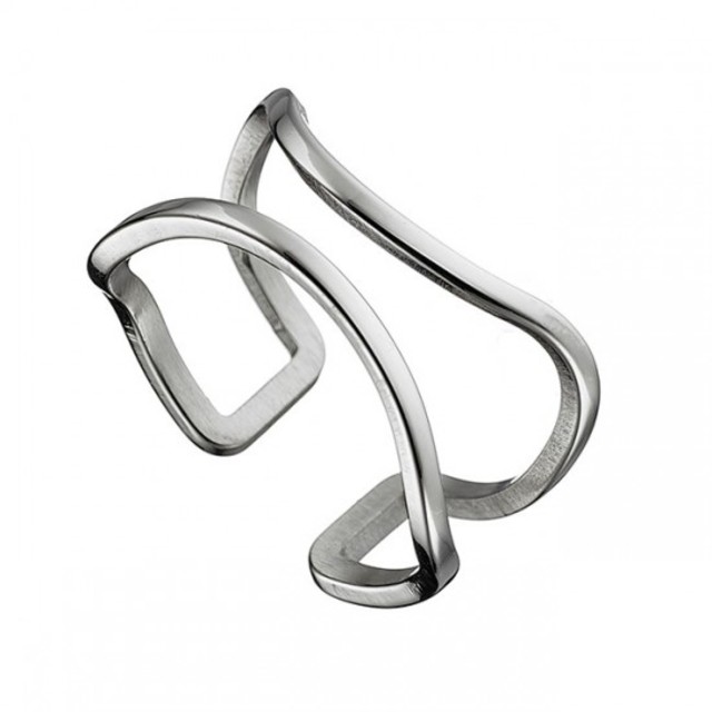 Woman ring Wavy Lines surgical steel  N-02390