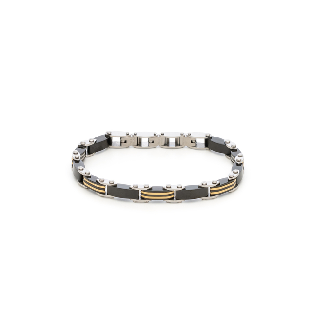 Men's  Bracelet61C-BR407SBG Visetti Steel 316L- Black IP