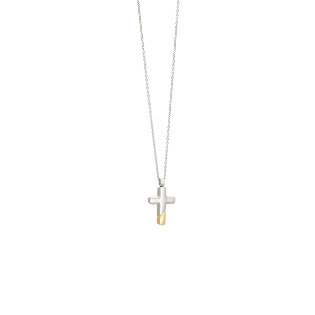 Men's Cross Necklace 61D-KD098SG Visetti Steel 316-Gold PL