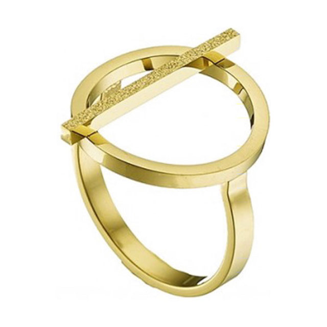 Woman ring Circle surgical steel yellow gold N-02384G