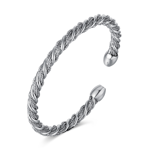 Women's Twisted Bangle-Bracelet 62B-BR001S Visetti Steel 316L