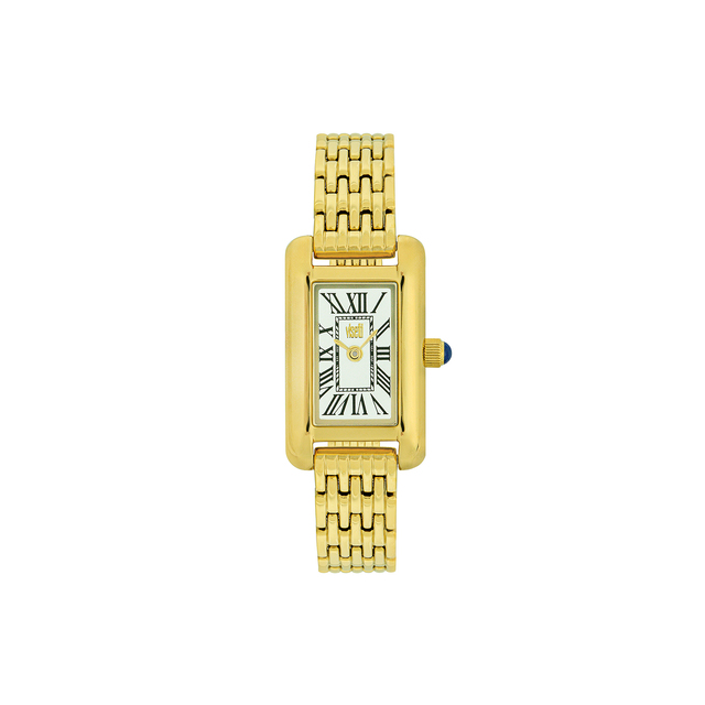 Women's Rectangular Watch Allure 62Z-SW022GW Visetti 316L Steel-IP Gold Plating-White Dial