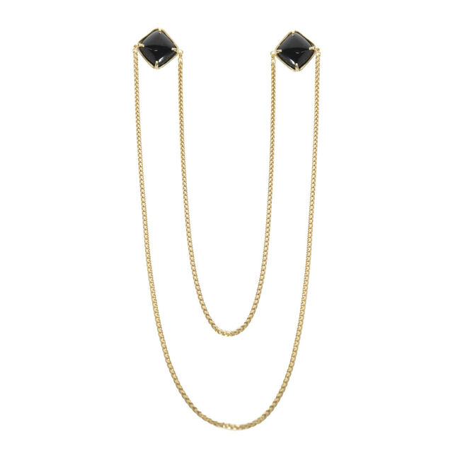 Women's KARE Earrings  Bronze Gold Plated-Black Onyx Desperate Design
