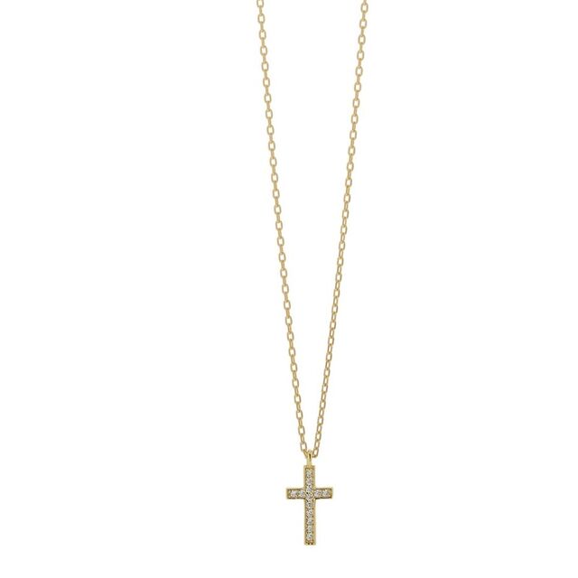 Women's Necklace Cross Silver 925 Gold Plated-Zircon 8A-KD247-3 Prince