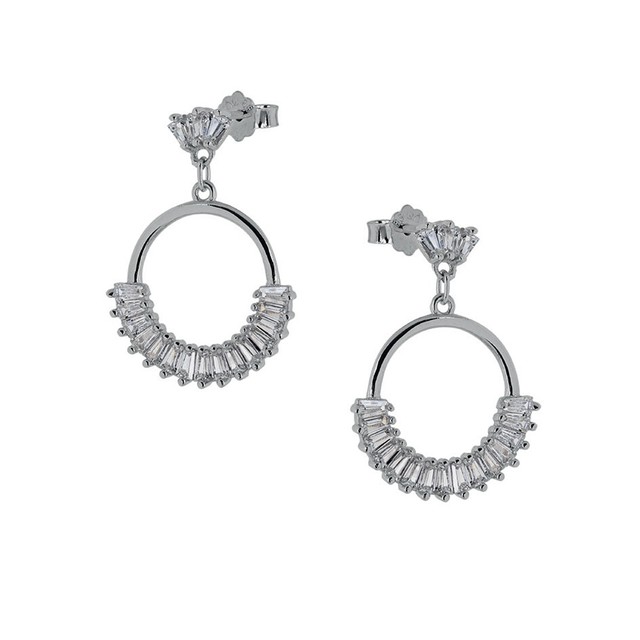 Women's  Earrings Silver 925-Zircon 8A-SC183-1 Prince