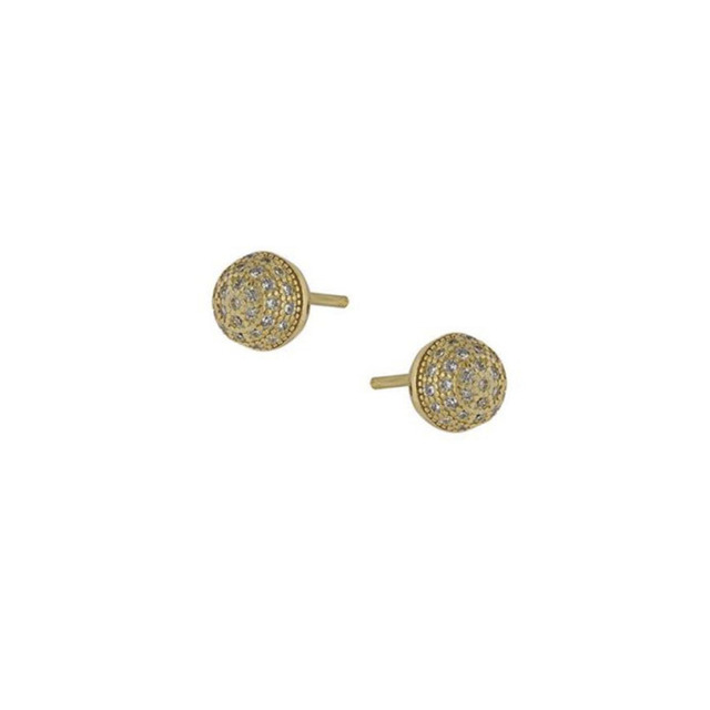 Women.s Earrings Silver 925 Sphere-Zircon Gold Plated 8A-SC195-3 Prince
