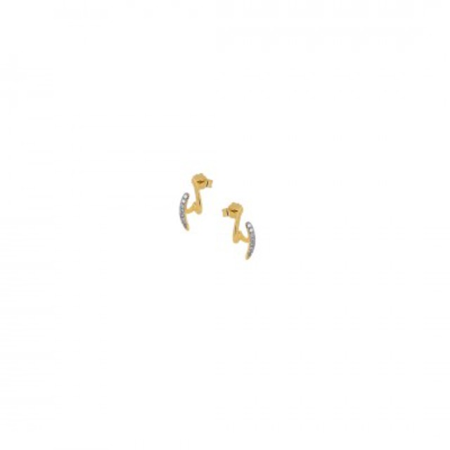 Γυναικεία Σκουλαρίκια  Ασήμι 925-Επιχρύσωση Με Λευκά Ζιργκόν 8A-SC205-3 Prince