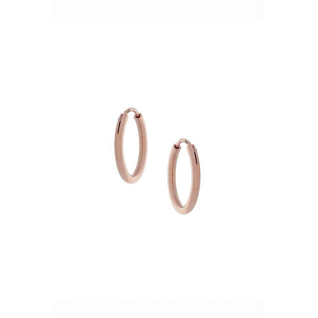 Women's Hoop Earrings Silver 925-Pink Gold Plating 9A-SC066-2 Prince