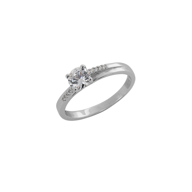Ring Solitaire Silver 925  White Zircons 9C-RG052-1