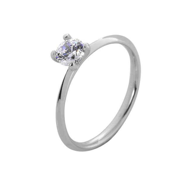 Women Ring Single Stone-Zircon Silver 925 Platinum Plating 9D-RG010-1 Prince