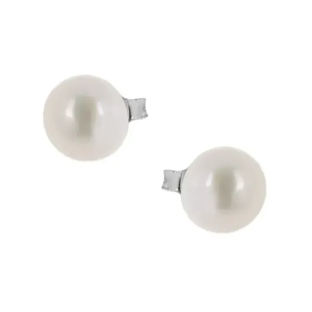 Women's Stud Earrings Silver 925 Genuine Freshwater Pearl 9W-SC004-1 Prince